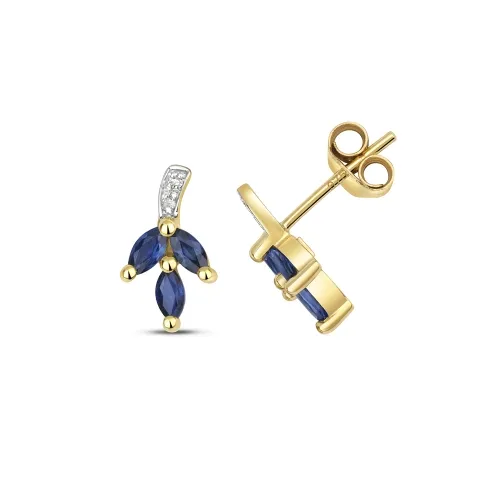 Diamond & Sapphire Stud Earrings